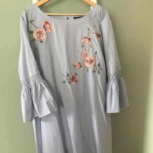 Lane Bryant Bell Sleeve Embroidered Shift Dress